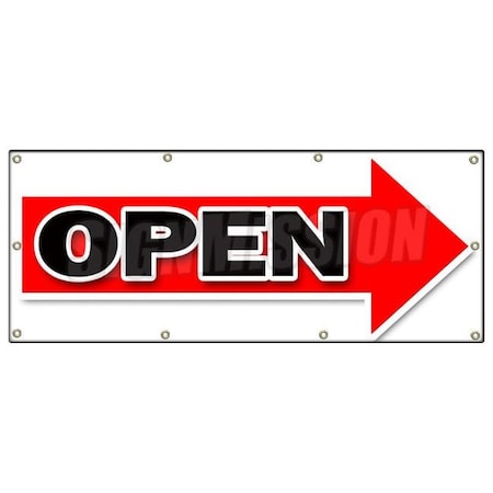 Signmission GIANT RIGHT OPEN ARROW BANNER SIGN turn here sale follow directions B-96 Giant Right Open Arrow